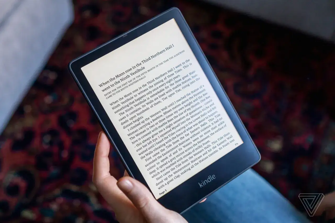 Czytanie książki w formacie epub na czytniku Kindle. Historia o podróży do Trzeciej Północnej Sali i Dziewiątego Przedsionka.