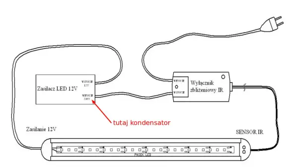 Jak prawidłowo podłączyć kondensator do led 12v i pozbyć się migotania